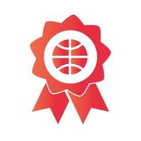 basketball game rosette medal recreation sport gradient style icon vector