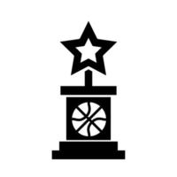 basketball game award trophy star equipment recreation sport silhouette style icon vector