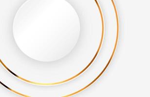 Modern minimal and clean white paper cut background with realistic circle shape. Elegant silver design vector