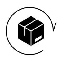 entrega embalaje caja de cartón servicio distribución de carga logística envío de mercancías silueta estilo icono vector