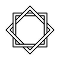 arabesque decoration eid mubarak islamic religious celebration line style icon vector