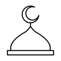 icono de estilo de línea sagrada del templo religioso islámico eid mubarak vector