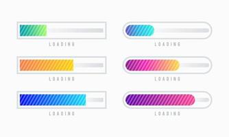 set of Loading bar vector illustration Progress visualization Loading status collection Web design elements Loading Infographic vector template