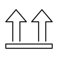 flechas de embalaje de entrega este lado hacia arriba icono de estilo de línea de distribución de carga vector