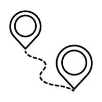 gps navigation location pointer tracking line style icon vector