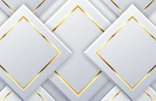 Modern white background with shiny gold geometric element. Elegant geometric design with golden line vector