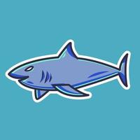 Shark cartoon sticker vector