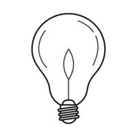 electric light bulb round lamp eco idea metaphor isolated icon line style vector