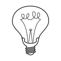 electric light bulb round lamp eco idea metaphor isolated icon line style vector