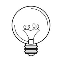 electric light bulb round lamp eco idea metaphor isolated icon line style vector