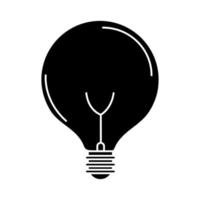 electric light bulb round lamp eco idea metaphor isolated icon silhouette style vector