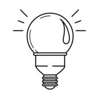 bright lamp electric light bulb eco idea metaphor isolated icon line style vector