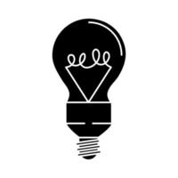 electric light bulb round lamp eco idea metaphor isolated icon silhouette style vector