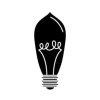 electric light bulb eco idea metaphor isolated icon silhouette style vector