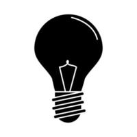 electric light bulb round lamp eco idea metaphor isolated icon silhouette style vector