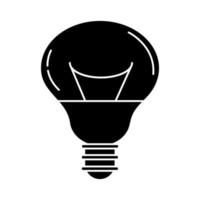 electric light bulb round lamp eco idea metaphor isolated icon silhouette style vector