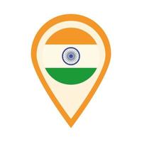 happy independence day india flag location pointer flat style icon vector