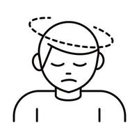 covid 19 coronavirus prevention sick man with headache spread outbreak pandemic line style icon vector