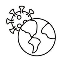 covid 19 coronavirus prevention world virus spread outbreak pandemic line style icon vector