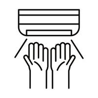 covid 19 coronavirus prevention hand dryer protection spread outbreak pandemic line style icon vector