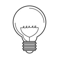 electric light bulb round lamp eco idea metaphor isolated icon line style vector