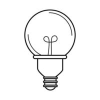 electric light bulb round lamp eco idea metaphor isolated icon line style vector