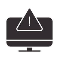 alert icon computer warning error symbol attention danger exclamation mark precaution silhouette style design vector