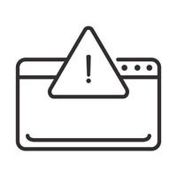 alert icon website error attention danger exclamation mark precaution line style design vector