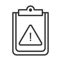 alert icon clipboard warning error attention danger exclamation mark precaution line style design vector