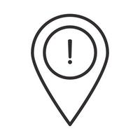 alert icon pointer location warning attention danger exclamation mark precaution line style design vector