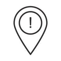 alert icon pointer location warning attention danger exclamation mark precaution line style design vector