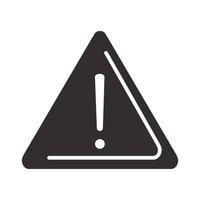 alert icon warning attention danger exclamation mark precaution silhouette style design vector