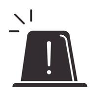 alert icon attention danger exclamation mark precaution siren silhouette style design vector