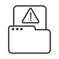 alert icon folder file data warning attention danger exclamation mark precaution line style design vector