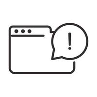 alert icon website exclamation mark attention precaution line style design vector
