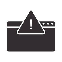 alert icon website error attention danger exclamation mark precaution silhouette style design vector