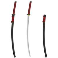 Katana samurai swords vector