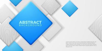 Blue and white square cube mosaic composition presentation product business background minimalism style element vector