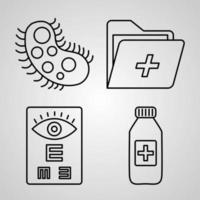 Outline Medical Icons isolated on White Background vector