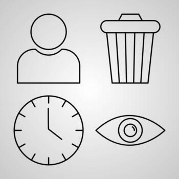 Material And Design Line Icon Set Collection of Vector Symbol in Trendy Outline Style