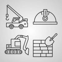 Construction Icon Collection White Color Background vector