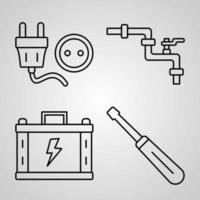 Construction Line Icon Set Collection of Vector Symbol in Trendy Outline Style