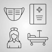 Medical Icon Collection White Color Background vector