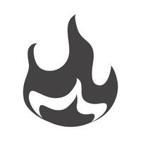 fire flame burning hot glow silhouette design icon vector