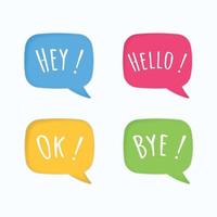 Set of colorful cloud talk speech bubble vector