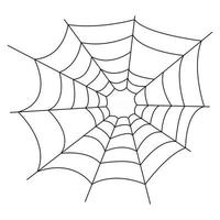 Spider web Black and white icon for design isolated on white background Simple vector Halloween element