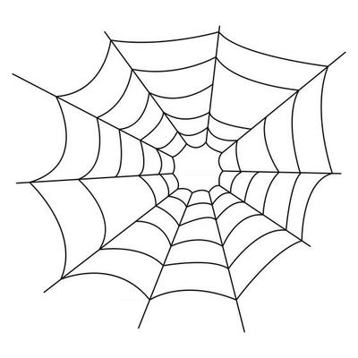 Spider web Black and white icon for design isolated on white background Simple vector Halloween element