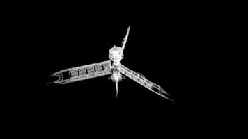 satellite del trasmettitore spaziale rotante con struttura a filo video