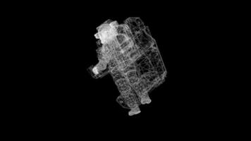 Wireframe Astronaut Floats in Outer Space video