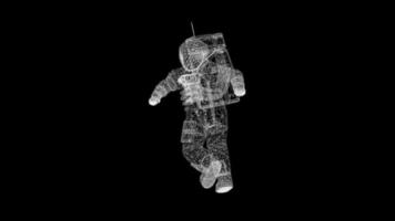 draadframe-astronauten klaar om de ruimte te observeren video